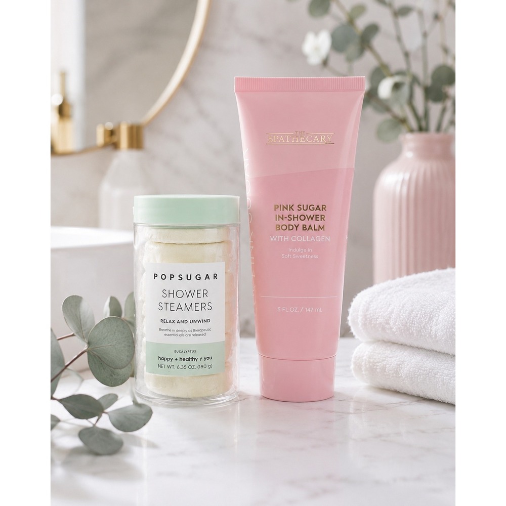 Self Care Spa Bundle Pink Sugar Body Balm Eucalyptus Shower Steamers Gift S